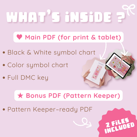 Bookmark Cross Stitch Pattern : Kawaii Pocky Bunny Sweet Pink Strawberry Food (PDF)