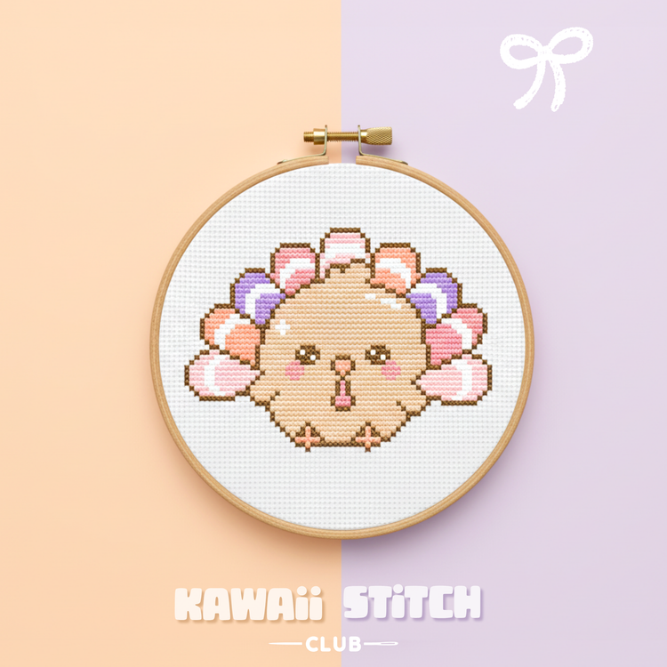 Kawaii baby animal cross stitch patterns including a turkey, pigeon and Highland cow