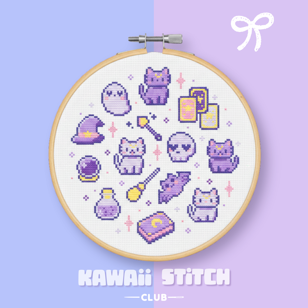 Cute ghosts and pumpkins Halloween cross stitch patterns