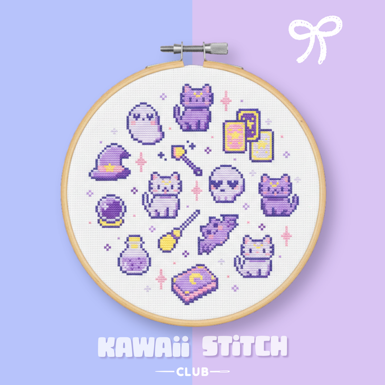 Cute ghosts and pumpkins Halloween cross stitch patterns