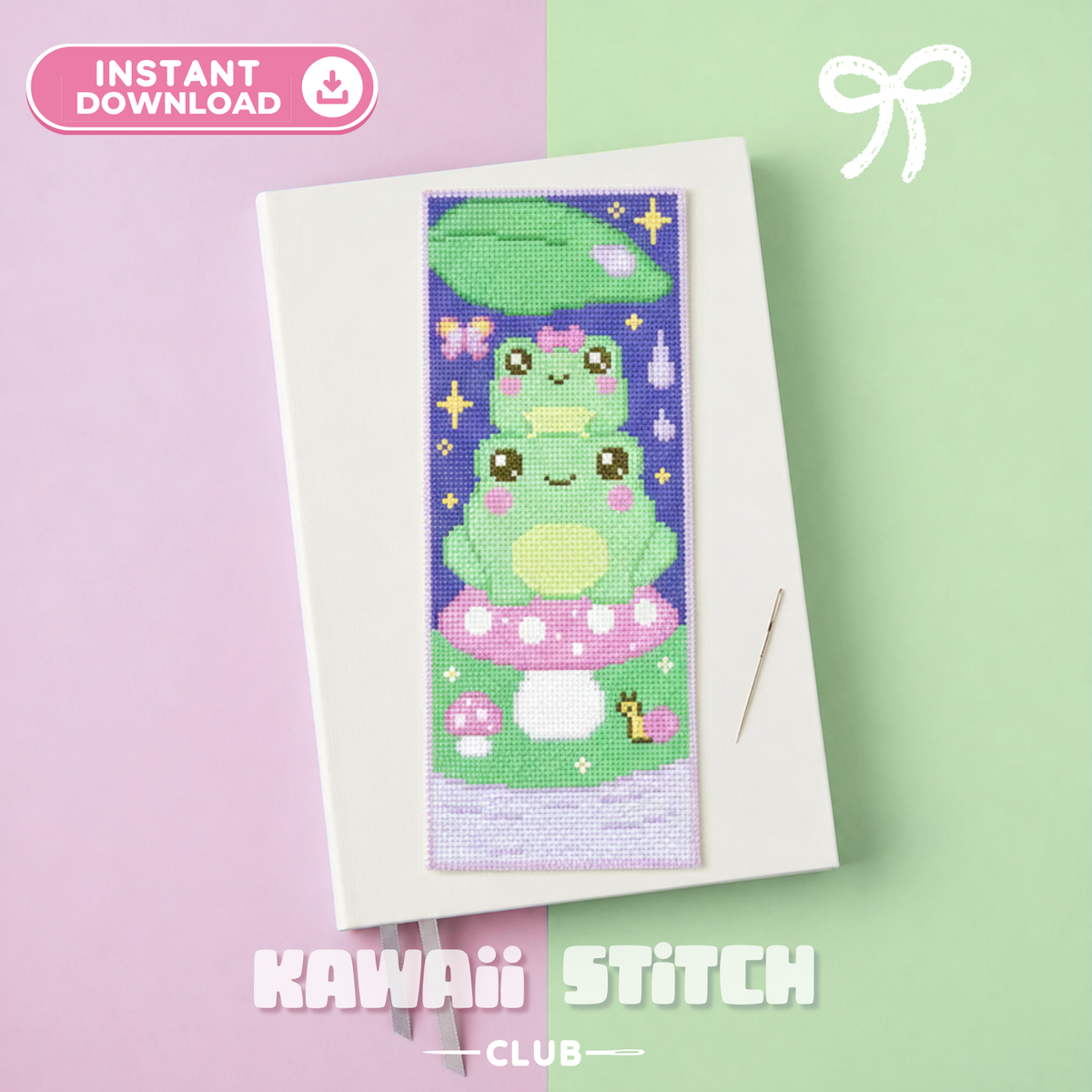 Frog Sisters Bookmark Pattern PDF – Rainy Mushroom Day