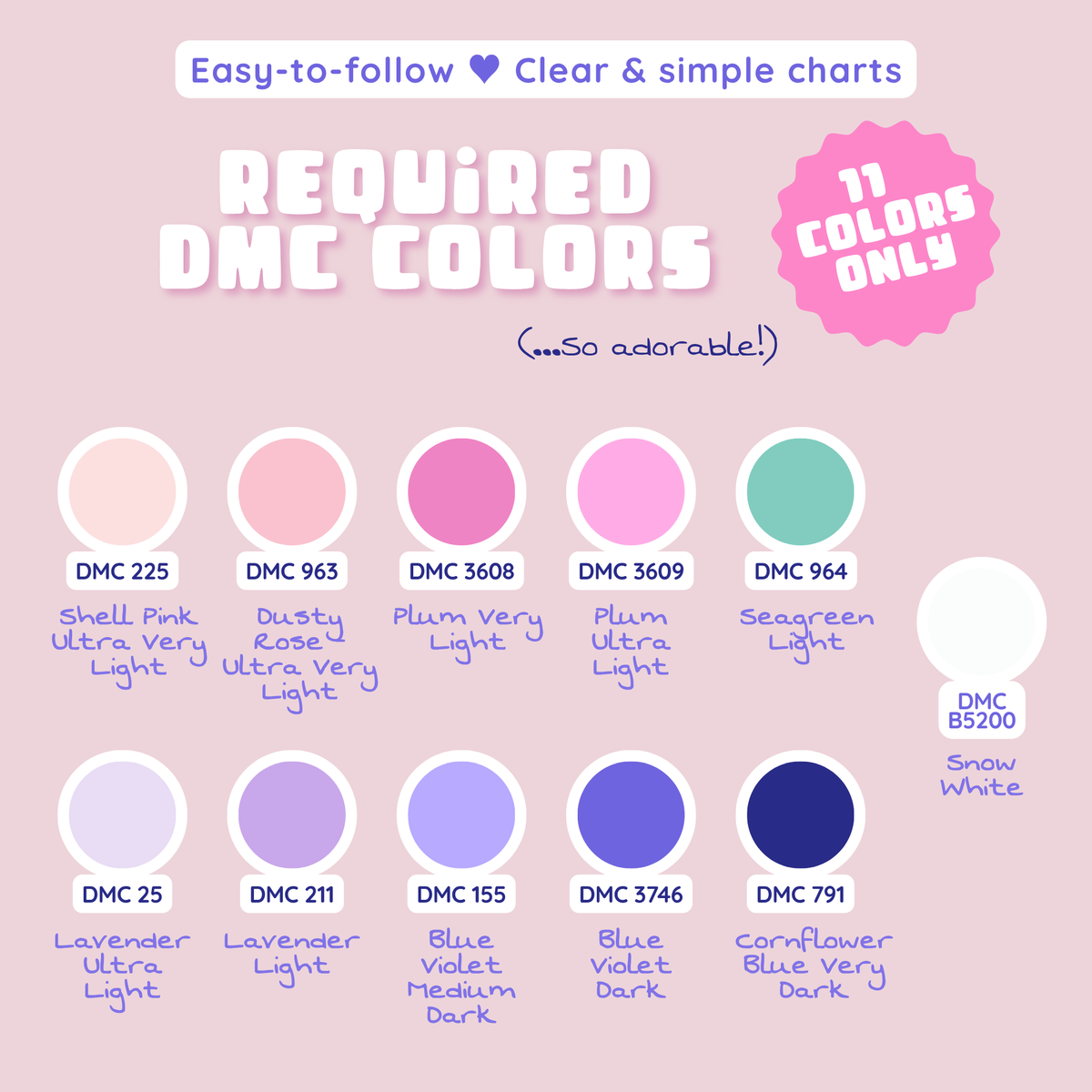 Kawaii Gaming Cross Stitch Pattern Pastel Pixel Art Gamer Girl Collection (PDF)