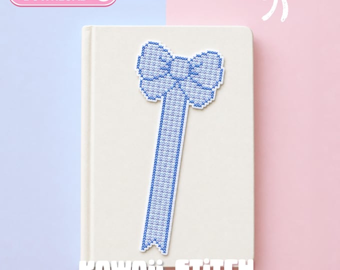 Blue Coquette Bow Bookmark