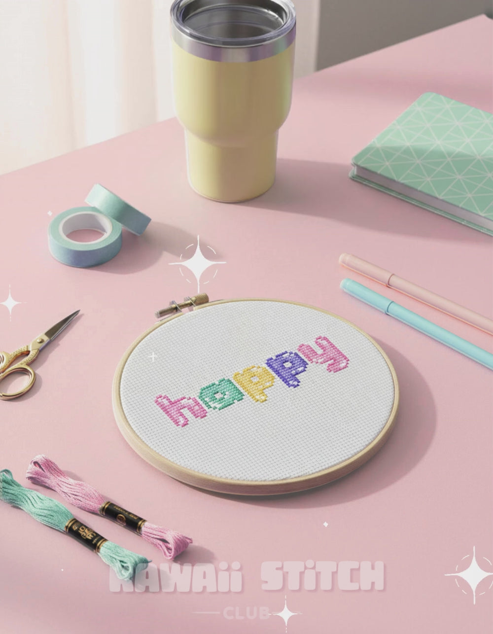 Video preview of the lowercase bubble alphabet cross stitch pattern